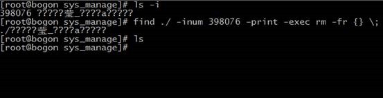 Linux删除乱码文件的方法